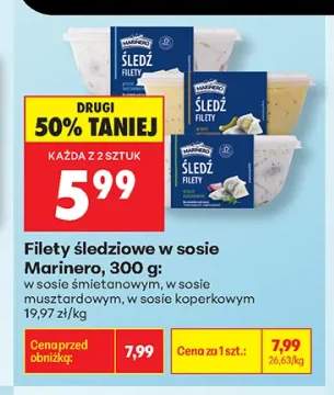 Filety śledziowe w sosie śmietanowym Marinero +2 warianty