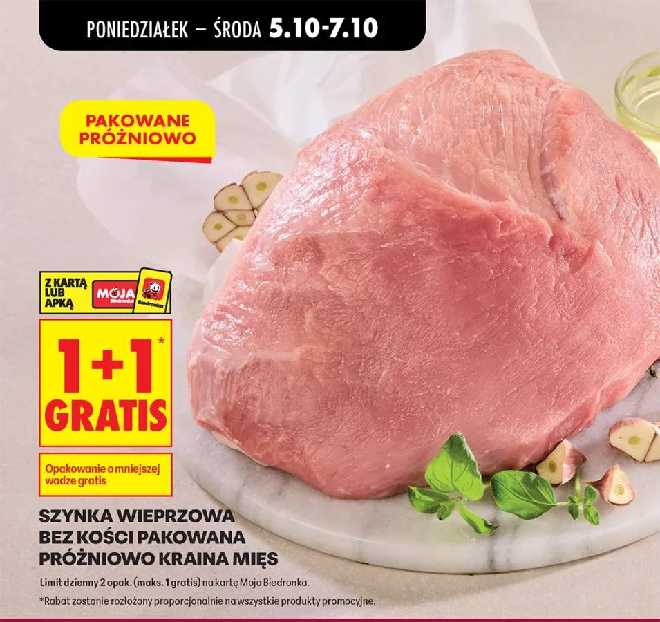 Szynka wieprzowa bez kości pakowana próżniowo Kraina Mięs