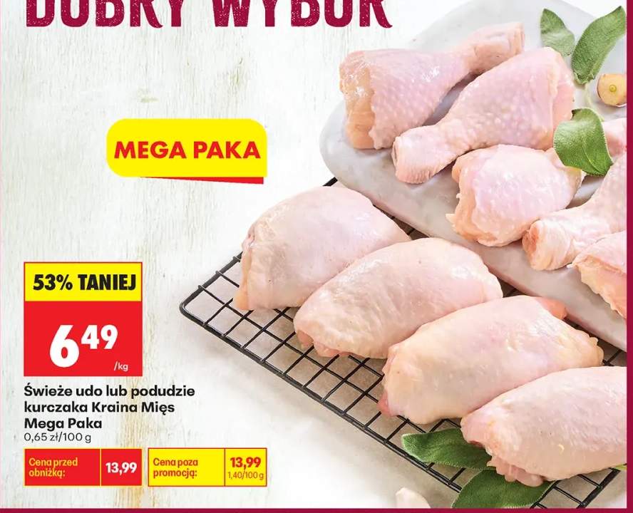 Świeże udo kurczaka Kraina Mięs Mega Paka +1 wariant