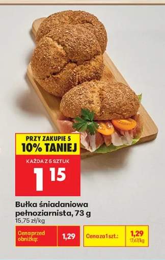 Bułka śniadaniowa pełnoziarnista