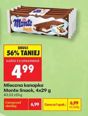 Mleczna kanapka Monte Snack 4-pak