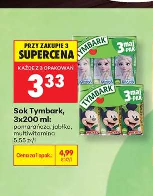 Sok Tymbark pomarańcza 3-pak 200 ml +2 warianty