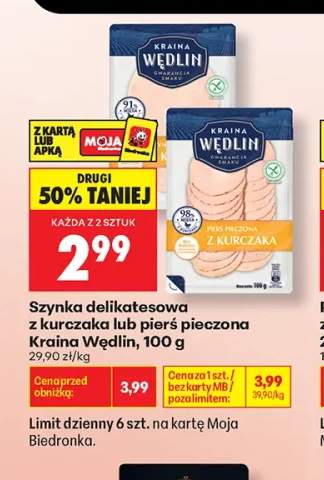 Szynka delikatesowa z kurczaka Kraina Wędlin +1 wariant