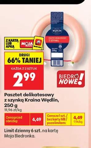 Pasztet delikatesowy z szynką Kraina Wędlin