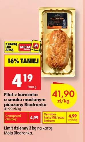Filet z kurczaka o smaku maślanym pieczony Biedronka