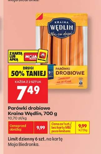 Parówki drobiowe Kraina Wędlin