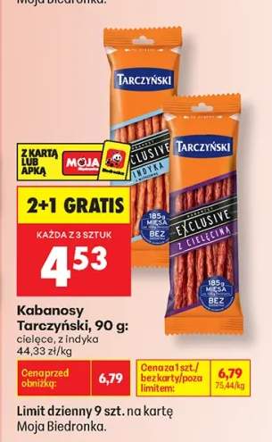 Kabanosy cielęce Tarczyński +1 wariant