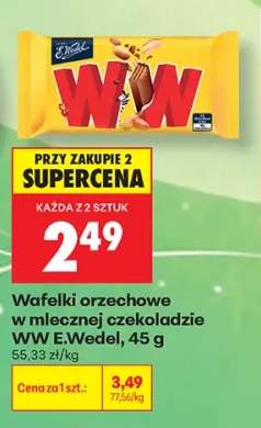 Wafelki orzechowe w mlecznej czekoladzie WW E.Wedel