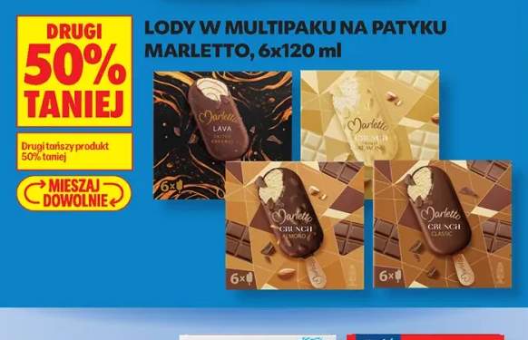 Lody w multipaku na patyku Marletto 6-pak