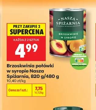 Brzoskwinia połówki w syropie Nasza Spiżarnia