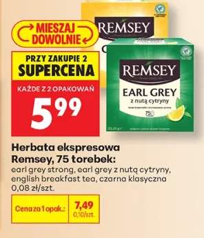 Herbata ekspresowa Remsey earl grey strong +3 warianty