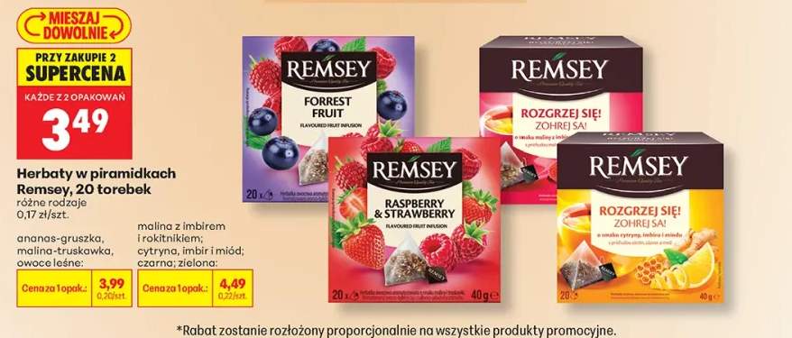 Herbata w piramidkach Remsey ananas-gruszka +6 wariantów