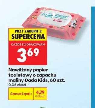 Nawilżany papier toaletowy o zapachu maliny Dada Kids