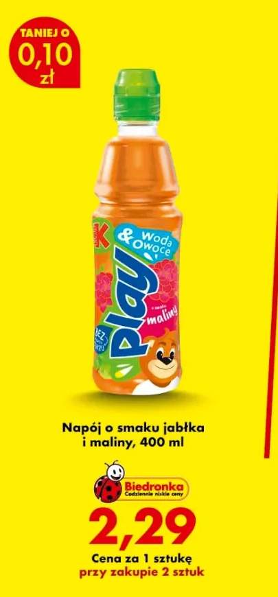 Napój o smaku jabłka i maliny Kubuś Play
