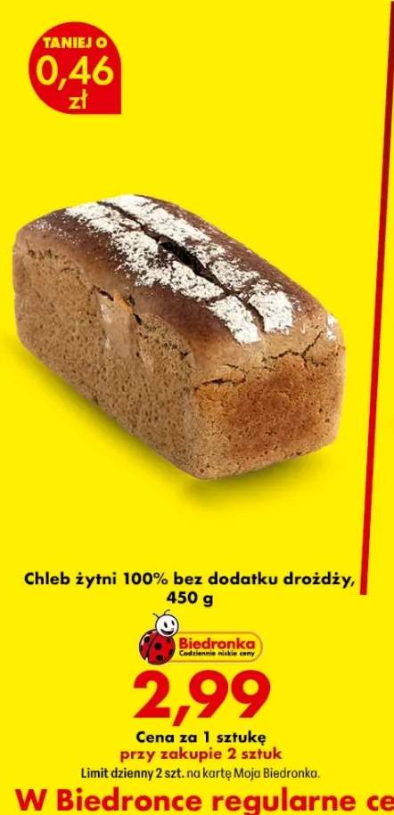 Chleb żytni 100% bez dodatku drożdży