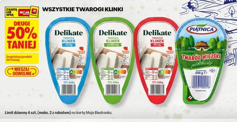 Twaróg klinek chudy Delikate +4 warianty