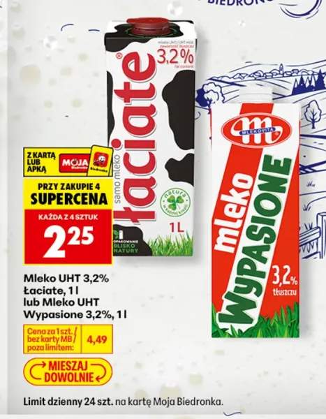 Mleko UHT Łaciate 3,2% +1 wariant