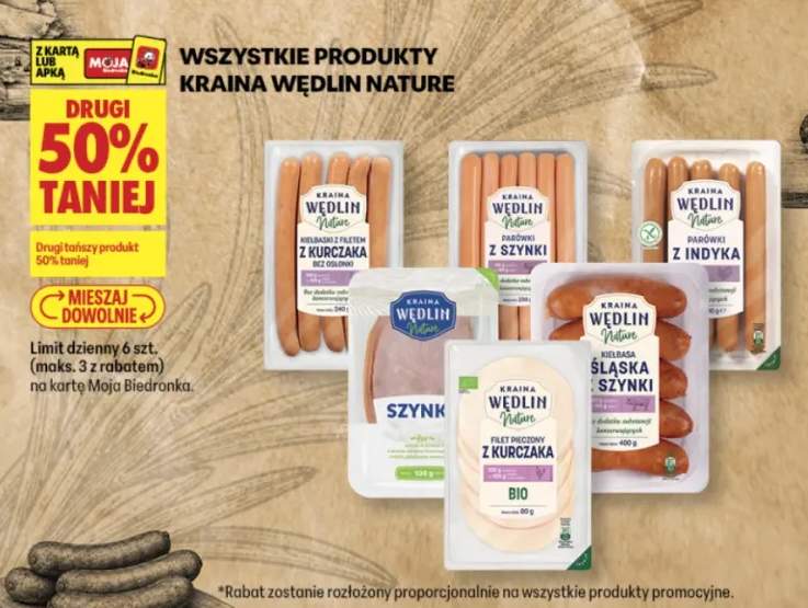 Kiełbasa śląska z szynki Kraina Wędlin Nature +6 wariantów