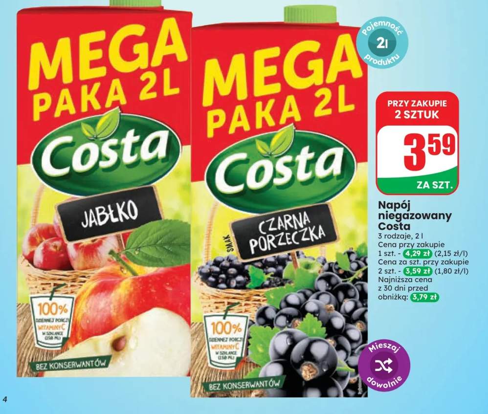 napój niegazowany