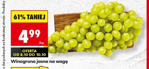 Winogrona jasne na wagę