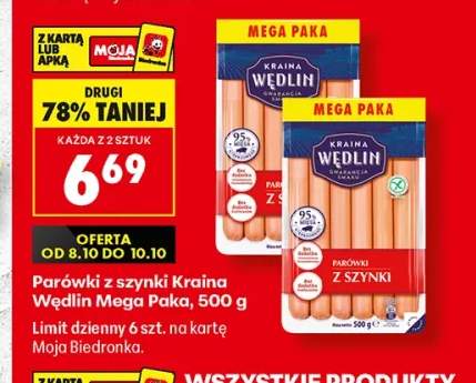 Parówki z szynki Kraina Wędlin Mega Paka