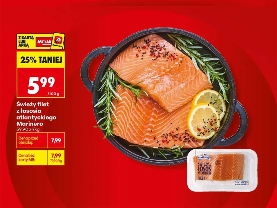 Świeży filet z łososia atlantyckiego Marinero