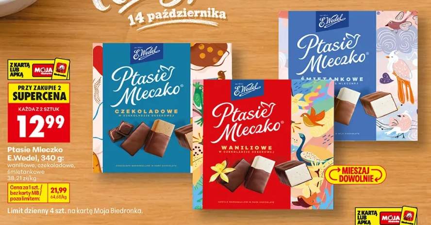 Ptasie Mleczko E.Wedel waniliowe +2 warianty