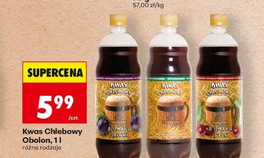 Kwas chlebowy o smaku śliwki Obolon +2 warianty