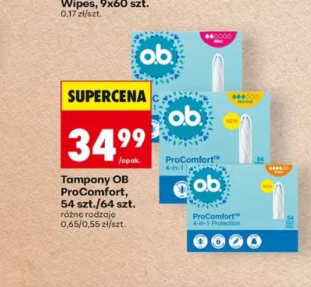 Tampony OB ProComfort 54 szt. +1 wariant