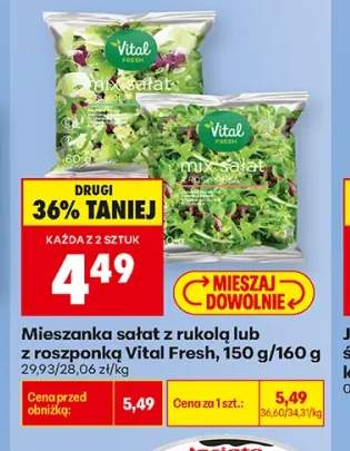 Mieszanka sałat z rukolą Vital Fresh +1 wariant