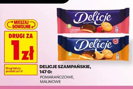 Ciastka Delicje Szampańskie pomarańczowe +1 wariant