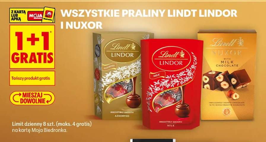 Praliny Lindt Lindor i Nuxor +3 warianty