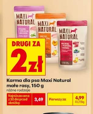 Karma dla psa Maxi Natural małe rasy cielęcina z królikiem i groszkiem +2 warianty
