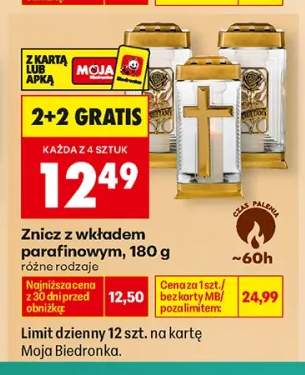 Znicz z wkładem parafinowym