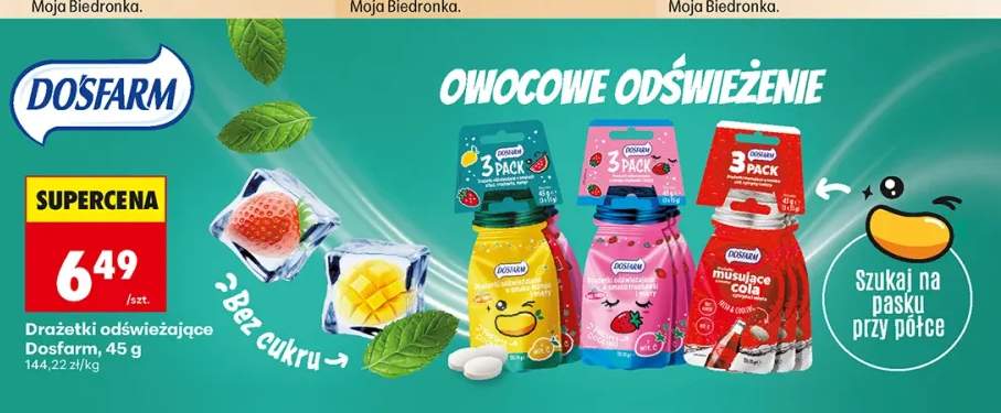 Drażetki odświeżające o smaku mango i mięty Dosfarm 3-pak +2 warianty
