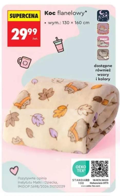 Koc flanelowy 130x160 cm Pusheen