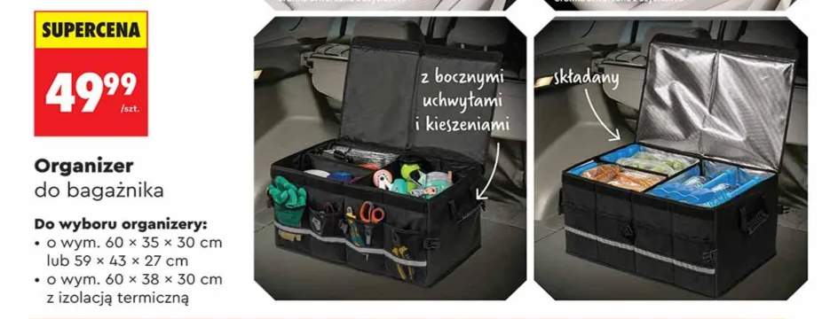 Organizer do bagażnika 60x35x30 cm +2 warianty