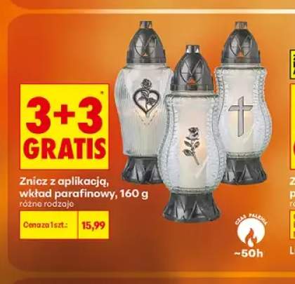 Znicz z aplikacją wkład parafinowy