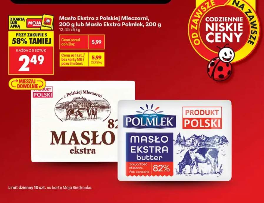 Masło ekstra z Polskiej Mleczarni +1 wariant
