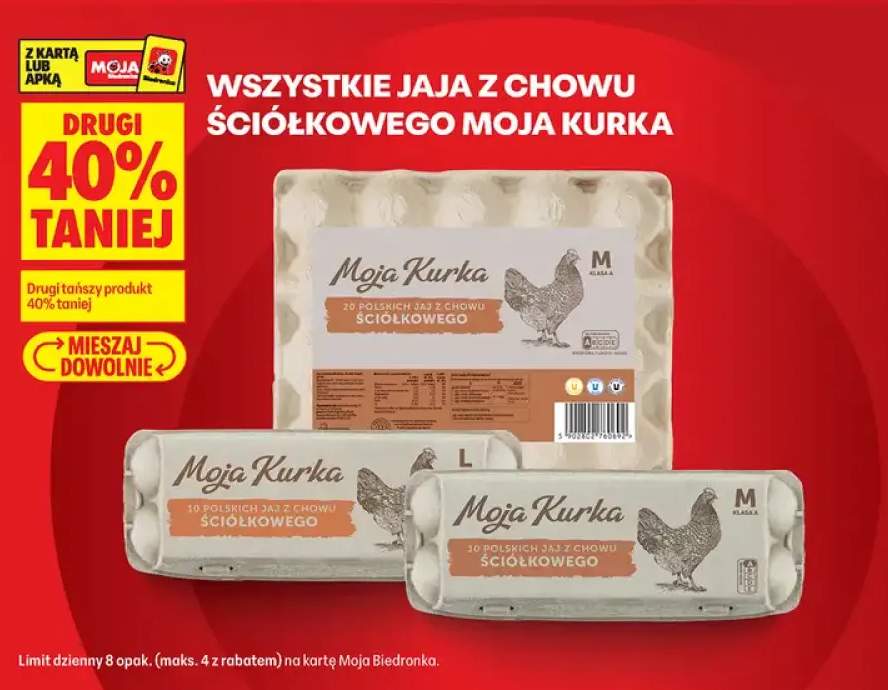 Jaja z chowu ściółkowego Moja Kurka 20 szt +2 warianty