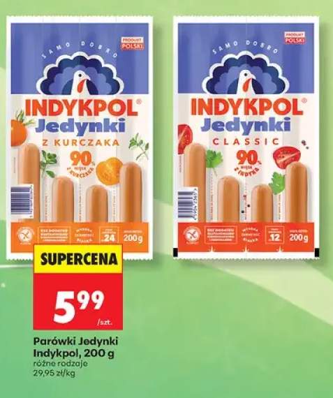 Parówki Jedynki z kurczaka Indykpol +1 wariant