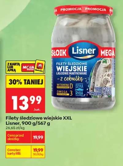 Filety śledziowe wiejskie z cebulką XXL Lisner