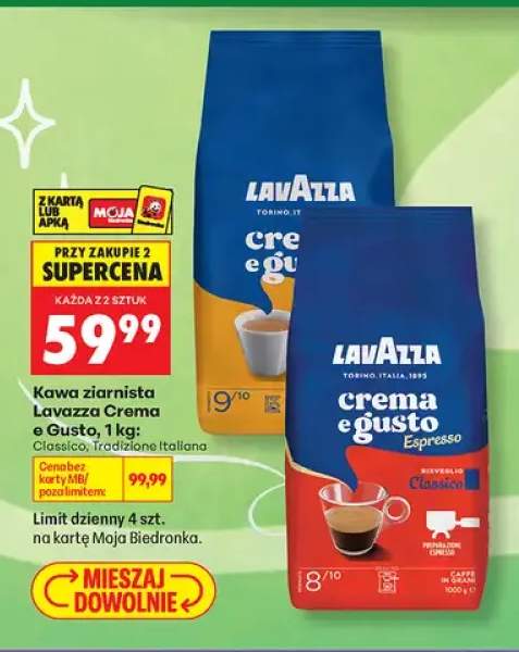Kawa ziarnista Lavazza Crema e Gusto Tradizione Italiana +1 wariant