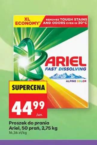 Proszek do prania Ariel Fast Dissolving Alpine Color 50 prań