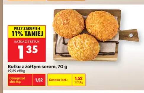Bułka z żółtym serem