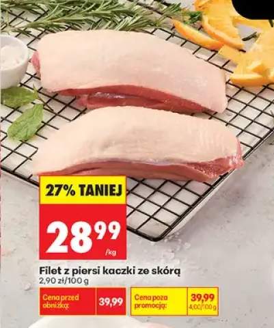 Filet z piersi kaczki ze skórą