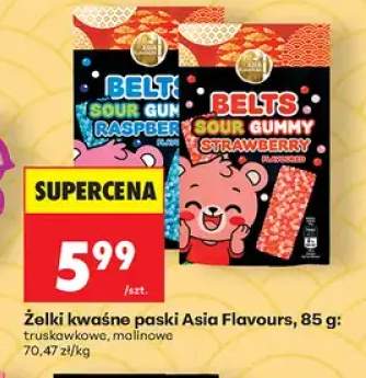 Żelki kwaśne paski truskawkowe Asia Flavours +1 wariant