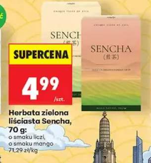 Herbata zielona liściasta Sencha o smaku mango +1 wariant