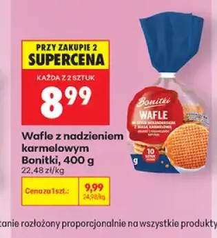 Wafle z nadzieniem karmelowym Bonitki