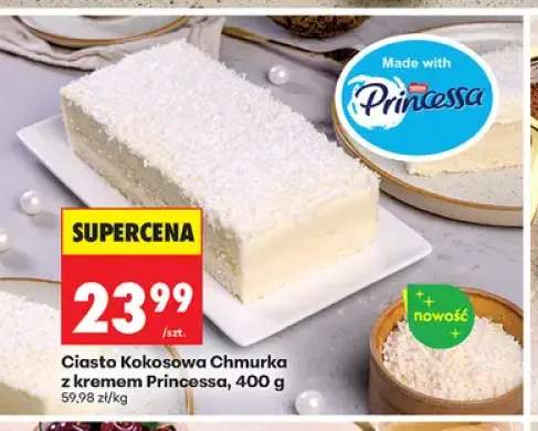 Ciasto Kokosowa Chmurka z kremem Princessa